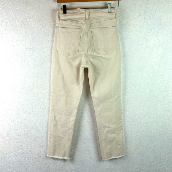 RAG AND BONE HIGH RISE ANKLE CIGARETTE DENIM JEANS IN ECRU 25 - Picture 10 of 12